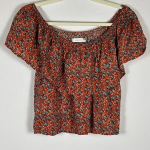 Mink Pink Top Floral Off Shoulder Red- Small